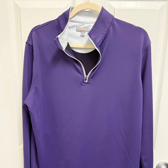 Peter Millar Purple Quarter Zip Pullover - Picture 2 of 9